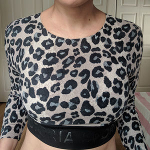 Victoria Secret crop top/ leopard print NEW